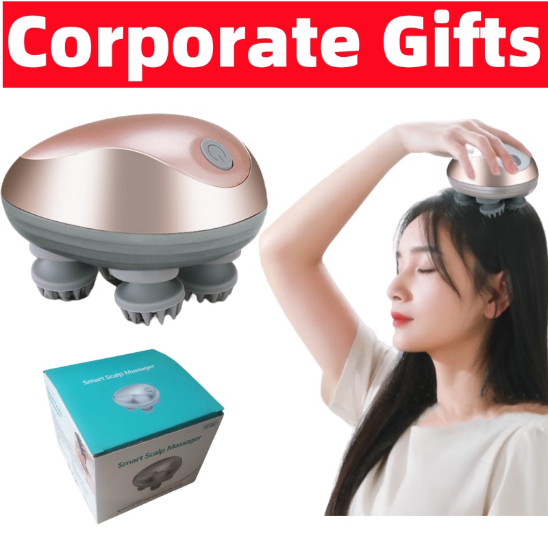 Corporate Gifts for Employees and Clients. Mini Electric Silicone Head Massager, Vibrating Hair Scalp Massager Massage Machine