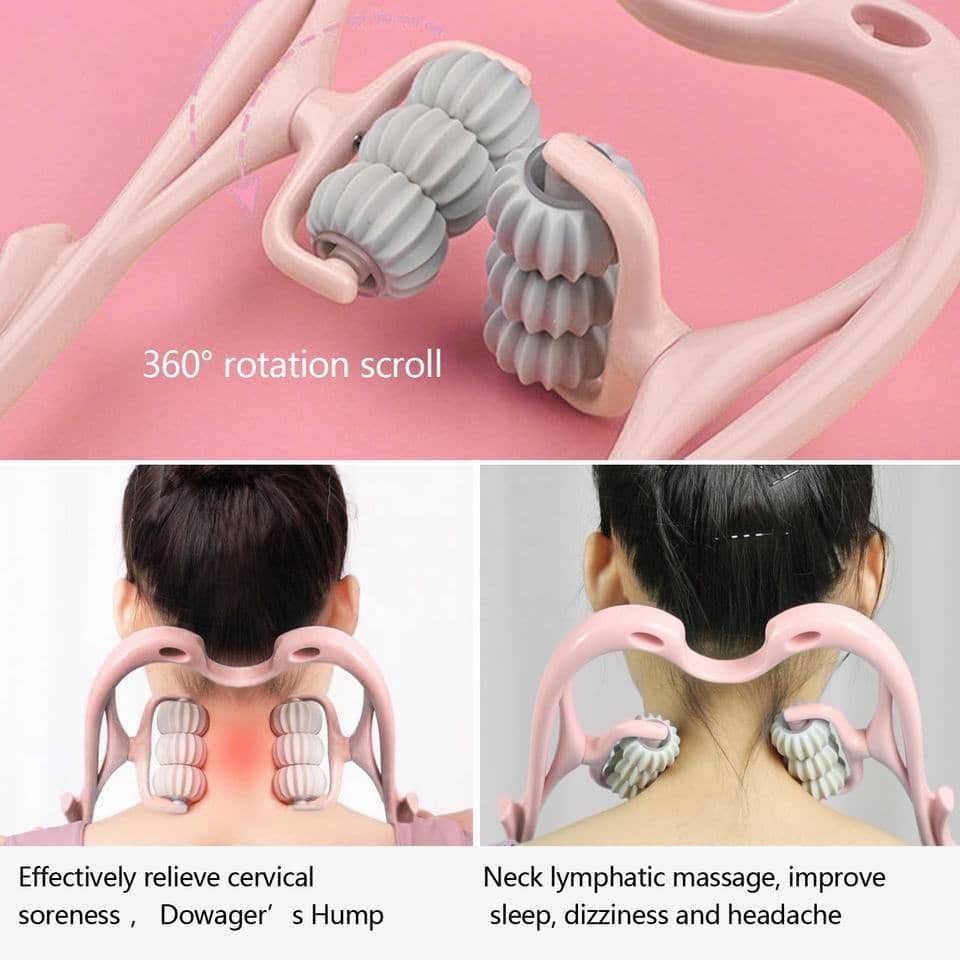 Wholesale Portable Manual Neck Cervical Spine Adjustable Six Wheel Roller Massager