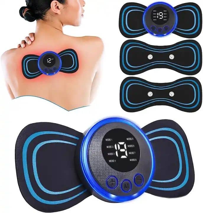 Wholesale Customized Printed Promotional portable electric body massager for back pain, Personalised Branded ems mini shoulder and neck massager engraved with your Logo