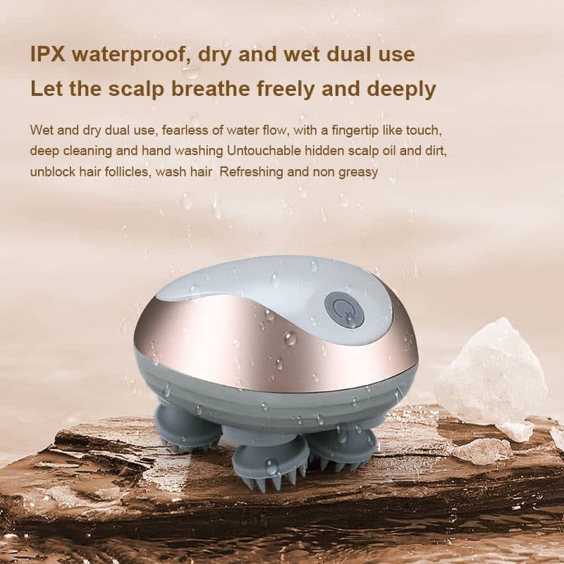 Wholesale IPX7 Waterproof Portable Electric Head Massager Automatic Vibrating Scalp Claw OEM ODM Custom 