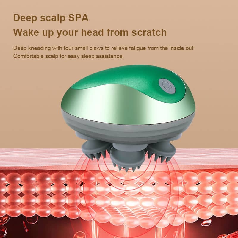 Wholesale IPX7 Waterproof Portable Electric Head Massager Automatic Vibrating Scalp Claw OEM ODM Custom 