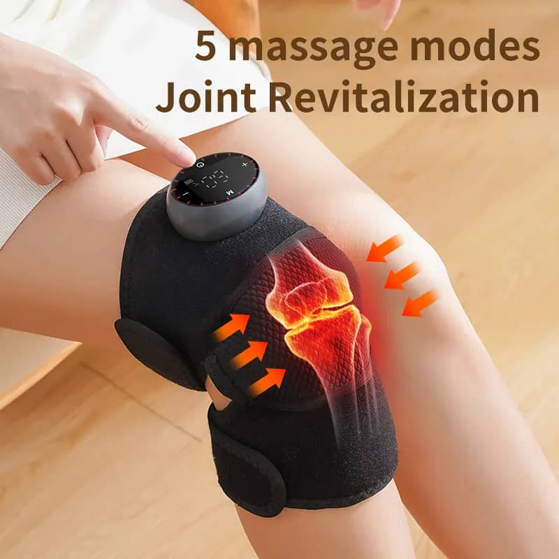 Wholesale Customized Printed Promotional Electric Heatpulse knee massager machine with heat and vibration, Personalised knee brace massage for pain relief and arthritis engraved with your Logo