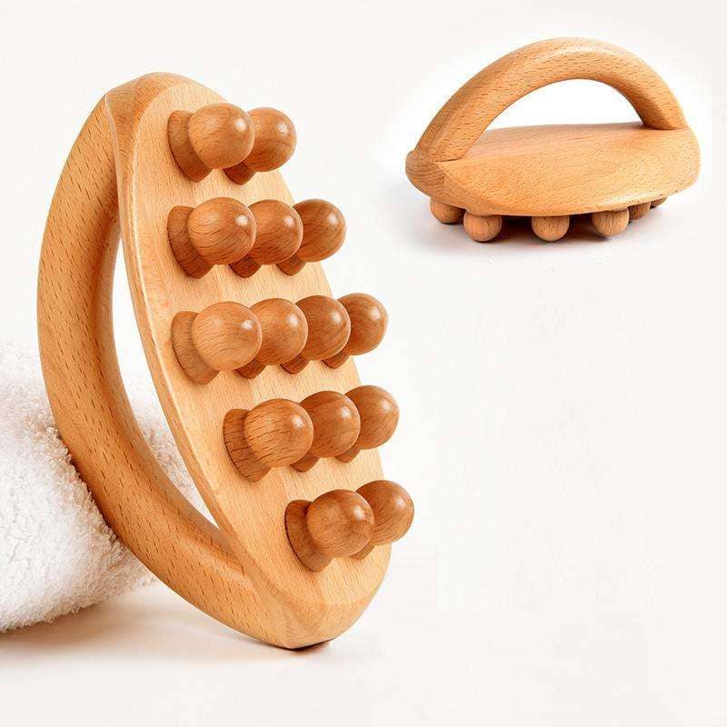 Wholesale 14 Beads Wood Handheld Massage Brush for Body Wooden Massage Therapy Tools OEM ODM Custom  