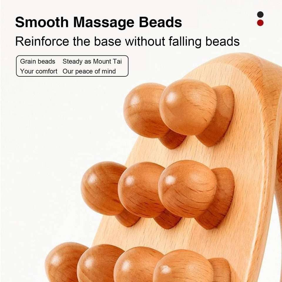 Wholesale 14 Beads Wood Handheld Massage Brush for Body Wooden Massage Therapy Tools OEM ODM Custom  